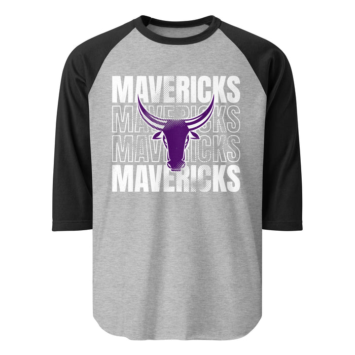 Morton Ranch High School Mavericks Unisex 3/4 sleeve Raglan T-shirt 233