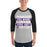 Man wearing Morton Ranch High School Mavericks Unisex 3/4 sleeve Raglan T-shirt 238
