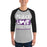 Man wearing Morton Ranch High School Mavericks Unisex 3/4 sleeve Raglan T-shirt 240