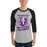 Man wearing Morton Ranch High School Mavericks Unisex 3/4 sleeve Raglan T-shirt 205