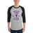 Man wearing Morton Ranch High School Mavericks Unisex 3/4 sleeve Raglan T-shirt 207