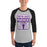 Close-up view of Morton Ranch High School Mavericks Unisex 3/4 sleeve Raglan T-shirt 001