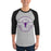 Man wearing Morton Ranch High School Mavericks Unisex 3/4 sleeve Raglan T-shirt 201