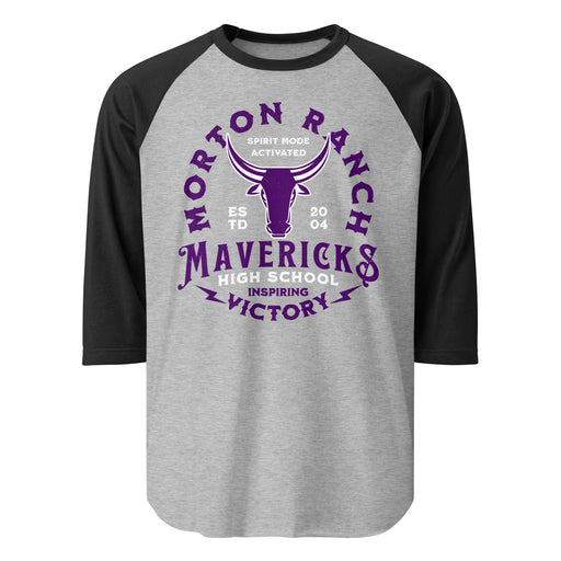 Morton Ranch High School Mavericks Unisex 3/4 sleeve Raglan T-shirt 206