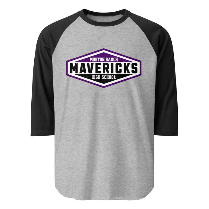 Morton Ranch High School Mavericks Unisex 3/4 sleeve Raglan T-shirt 009
