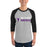 Man wearing Morton Ranch High School Mavericks Unisex 3/4 sleeve Raglan T-shirt 200