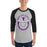 Man wearing Morton Ranch High School Mavericks Unisex 3/4 sleeve Raglan T-shirt 229