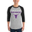 Man wearing Morton Ranch High School Mavericks Unisex 3/4 sleeve Raglan T-shirt 017