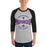 Man wearing Morton Ranch High School Mavericks Unisex 3/4 sleeve Raglan T-shirt 218