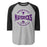 Morton Ranch High School Mavericks Unisex 3/4 sleeve Raglan T-shirt 218