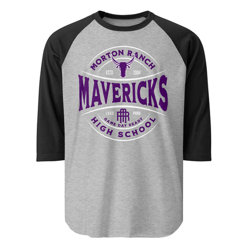 Morton Ranch High School Mavericks Unisex 3/4 sleeve Raglan T-shirt 218