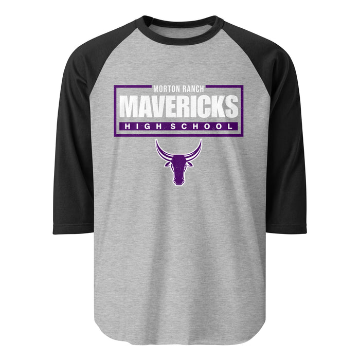 Morton Ranch High School Mavericks Unisex 3/4 sleeve Raglan T-shirt 049