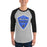 Man wearing New Caney High School Eagles Unisex 3/4 sleeve Raglan T-shirt 225