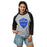 Woman wearing New Caney High School Eagles Unisex 3/4 sleeve Raglan T-shirt 225