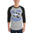 Man wearing New Caney High School Eagles Unisex 3/4 sleeve Raglan T-shirt 228