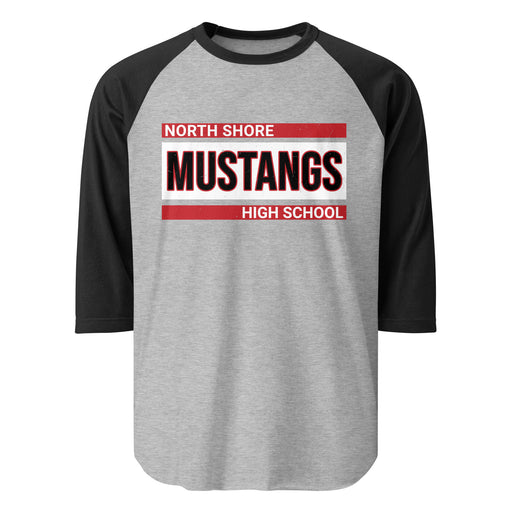 North Shore High School Mustangs Unisex 3/4 Sleeve Raglan T-shirt 098