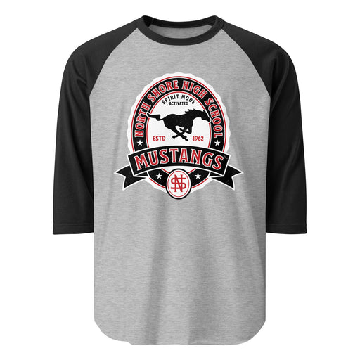 North Shore High School Mustangs Unisex 3/4 Sleeve Raglan T-shirt 212