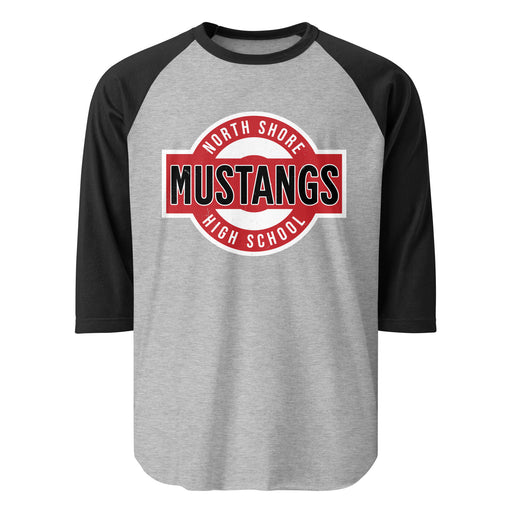 North Shore High School Mustangs Unisex 3/4 Sleeve Raglan T-shirt 011