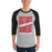 Man wearing Odessa High School Bronchos Unisex 3/4 sleeve Raglan T-shirt 241