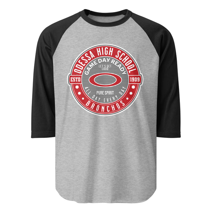 Odessa High School Bronchos Unisex 3/4 sleeve Raglan T-shirt 224