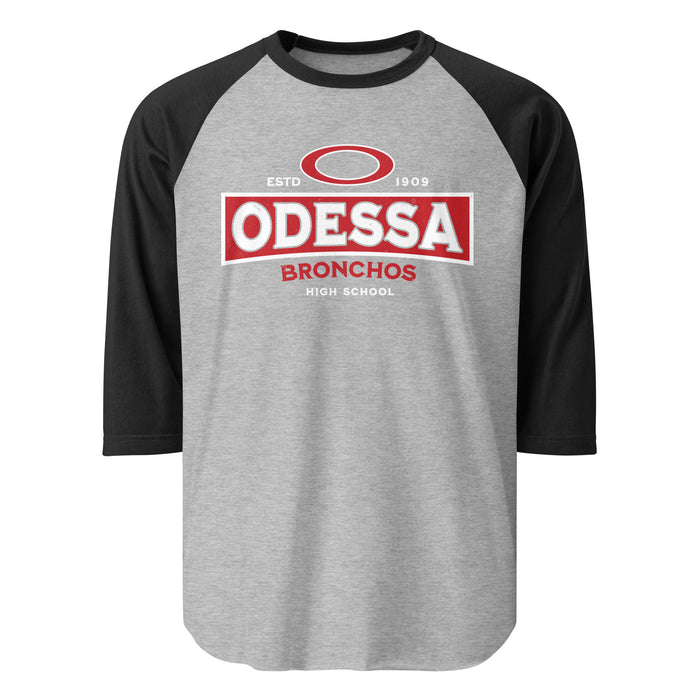 Odessa High School Bronchos Unisex 3/4 sleeve Raglan T-shirt 202