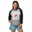 Woman wearing Odessa High School Bronchos Unisex 3/4 sleeve Raglan T-shirt 236
