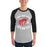 Man wearing Odessa High School Bronchos Unisex 3/4 sleeve Raglan T-shirt 228