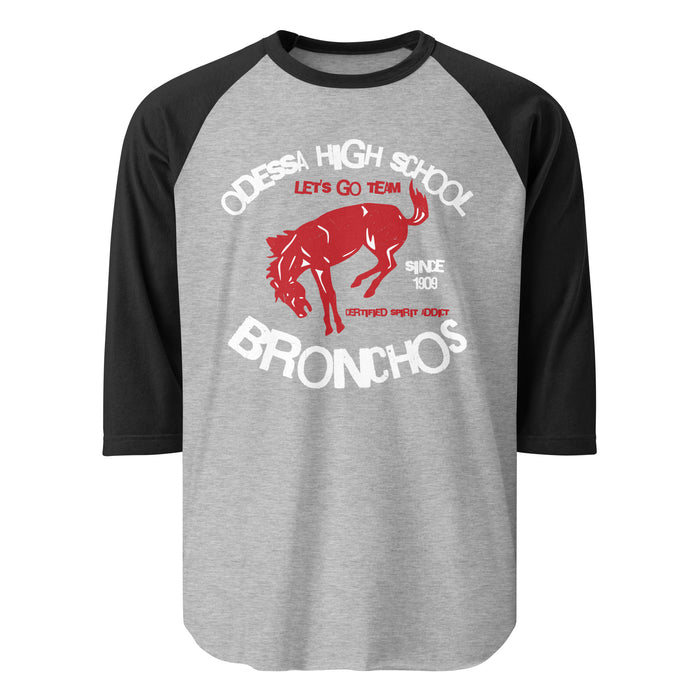 Odessa High School Bronchos Unisex 3/4 sleeve Raglan T-shirt 228