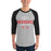 Man wearing Odessa High School Bronchos Unisex 3/4 sleeve Raglan T-shirt 040