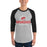 Man wearing Odessa High School Bronchos Unisex 3/4 sleeve Raglan T-shirt 222