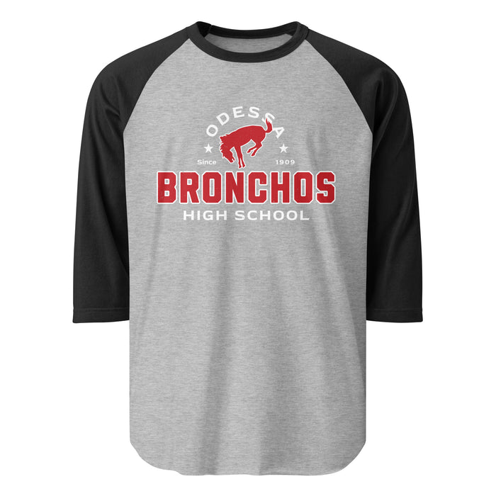 Odessa High School Bronchos Unisex 3/4 sleeve Raglan T-shirt 222
