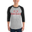 Man wearing Odessa High School Bronchos Unisex 3/4 sleeve Raglan T-shirt 217