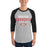 Man wearing Odessa High School Bronchos Unisex 3/4 sleeve Raglan T-shirt 003