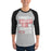 Man wearing Odessa High School Bronchos Unisex 3/4 sleeve Raglan T-shirt 232