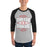 Man wearing Odessa High School Bronchos Unisex 3/4 sleeve Raglan T-shirt 210