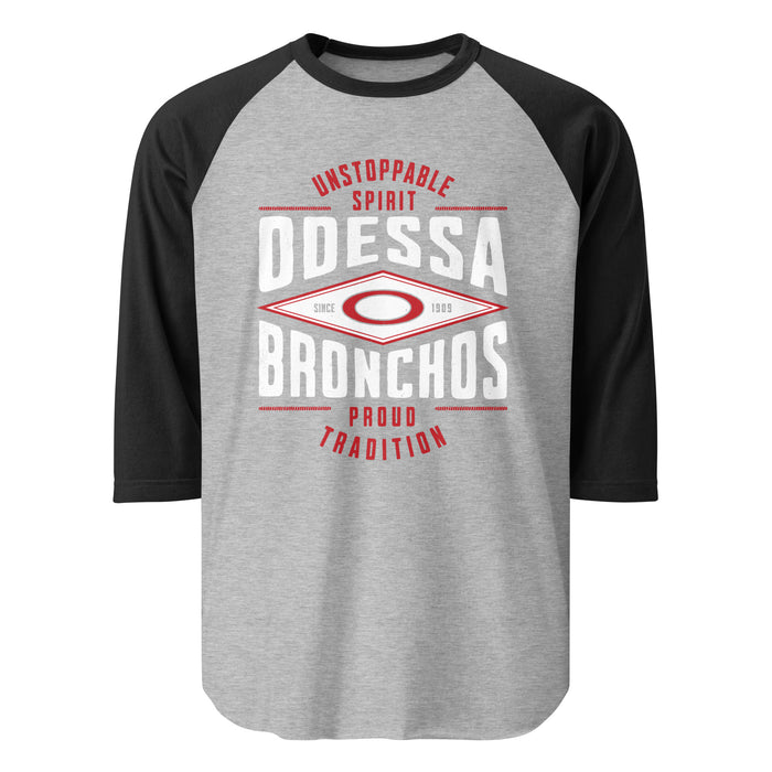 Odessa High School Bronchos Unisex 3/4 sleeve Raglan T-shirt 210