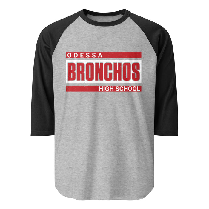 Odessa High School Bronchos Unisex 3/4 sleeve Raglan T-shirt 098