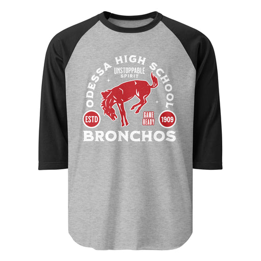 Odessa High School Bronchos Unisex 3/4 sleeve Raglan T-shirt 208