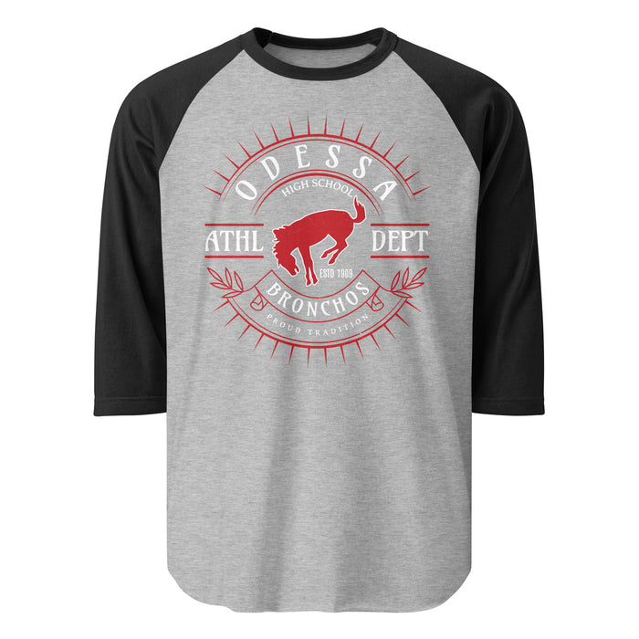Odessa High School Bronchos Unisex 3/4 sleeve Raglan T-shirt 201