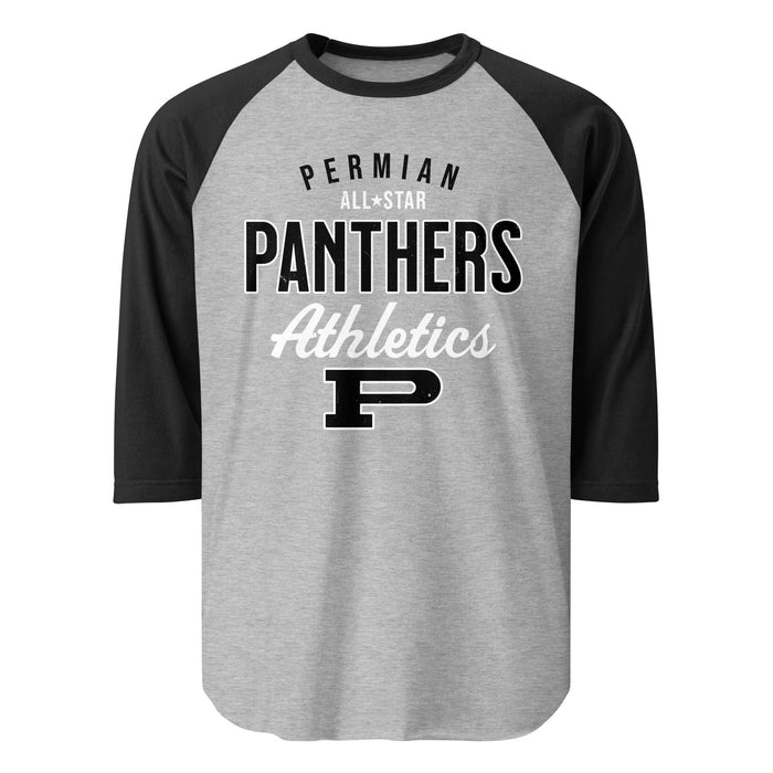 Permian High School Panthers Unisex 3/4 sleeve Raglan T-shirt 034
