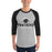 Man wearing Permian High School Panthers Unisex 3/4 sleeve Raglan T-shirt 222