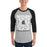 Man wearing Porter High School Spartans Unisex 3/4 Sleeve Raglan T-shirt 236