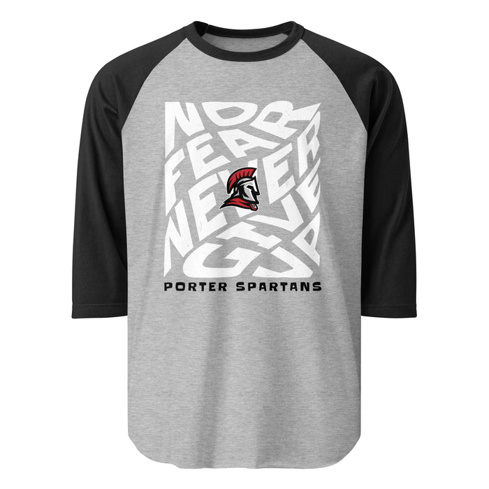 Porter High School Spartans Unisex 3/4 Sleeve Raglan T-shirt 236