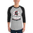 Man wearing Porter High School Spartans Unisex 3/4 Sleeve Raglan T-shirt 219