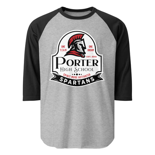 Porter High School Spartans Unisex 3/4 Sleeve Raglan T-shirt 219