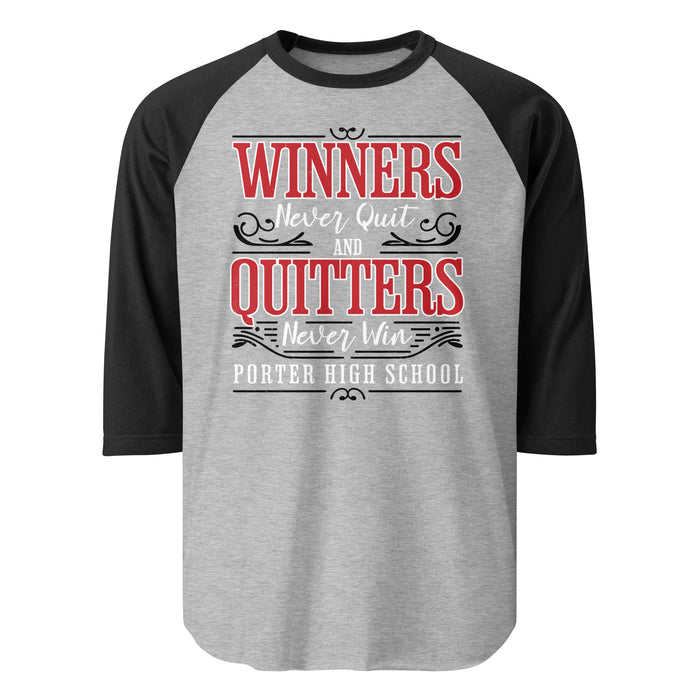 Porter High School Spartans Unisex 3/4 Sleeve Raglan T-shirt 237
