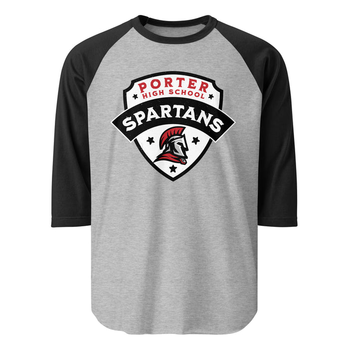 Porter High School Spartans Unisex 3/4 Sleeve Raglan T-shirt 221