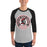 Man wearing Porter High School Spartans Unisex 3/4 Sleeve Raglan T-shirt 229