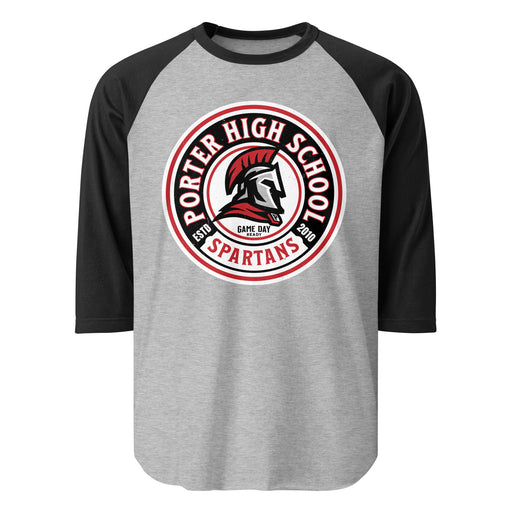Porter High School Spartans Unisex 3/4 Sleeve Raglan T-shirt 229