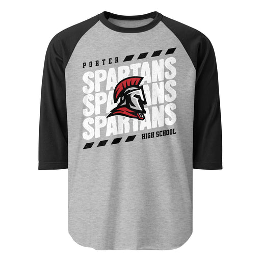 Porter High School Spartans Unisex 3/4 Sleeve Raglan T-shirt 223